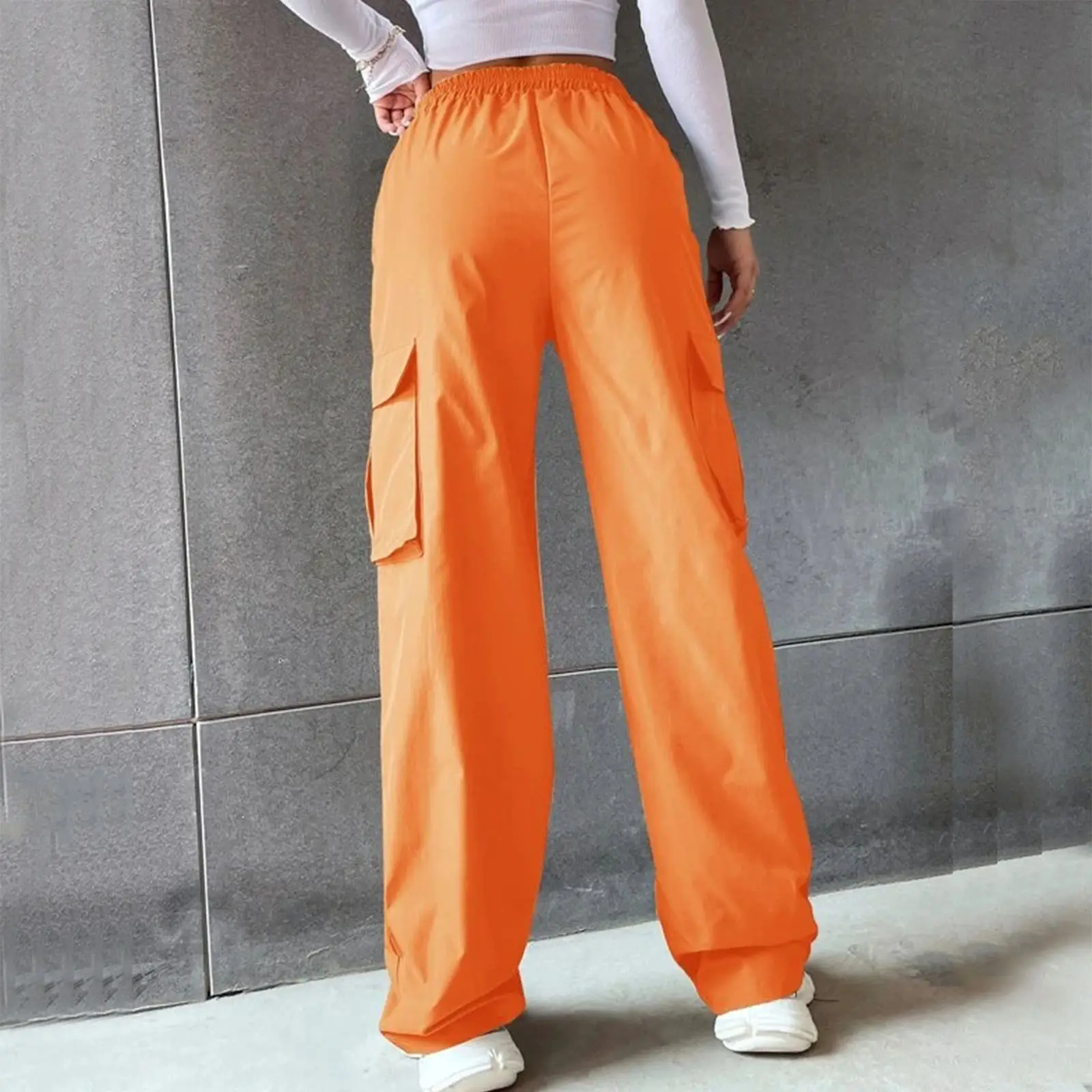 High Waist Wide Leg Pants for Women Beige Cargo Style — feature 24