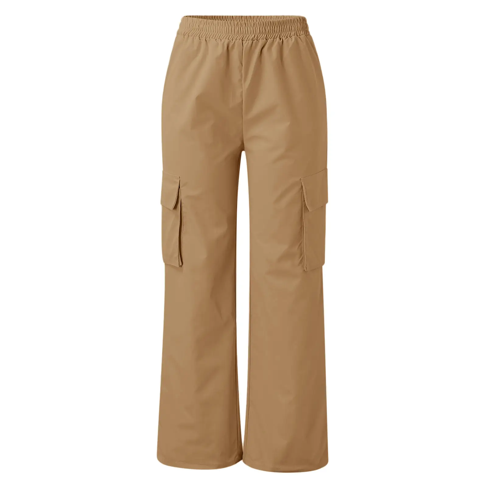 High Waist Wide Leg Pants for Women Beige Cargo Style — feature 36