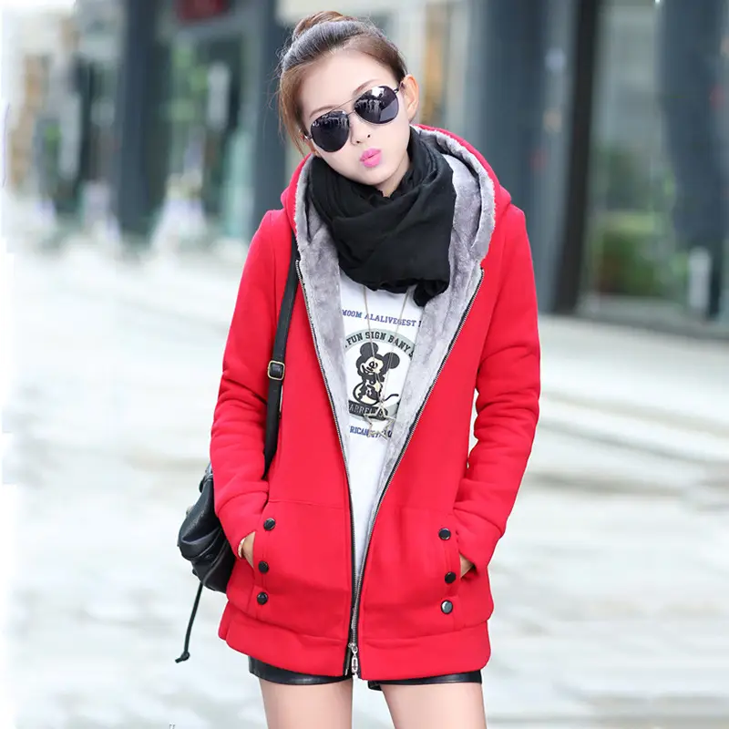 Women Korean Style Hooded Velvet Outfit Black - Image 7