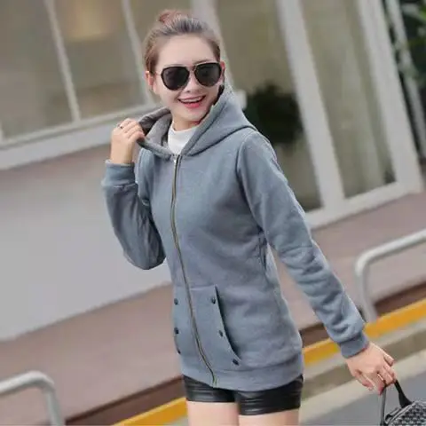 Women Korean Style Hooded Velvet Outfit Black - Image 2