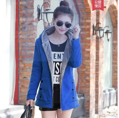 Women Korean Style Hooded Velvet Outfit Black - Image 5