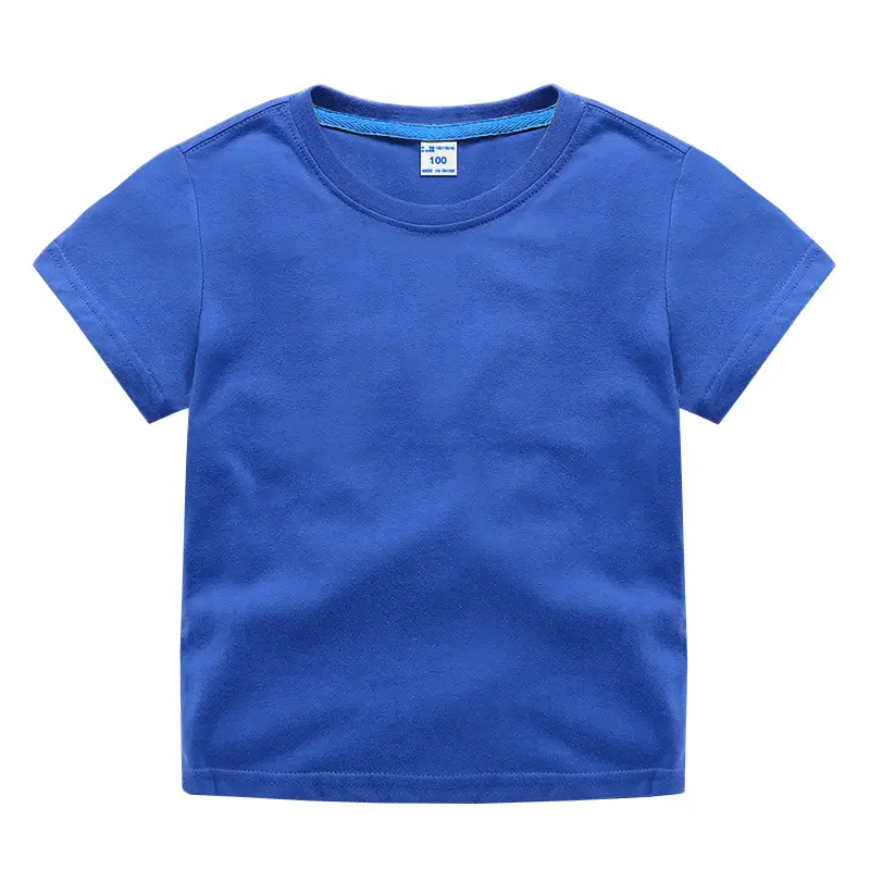 Men Cotton Blue T-Shirt Short Sleeve Summer Wear