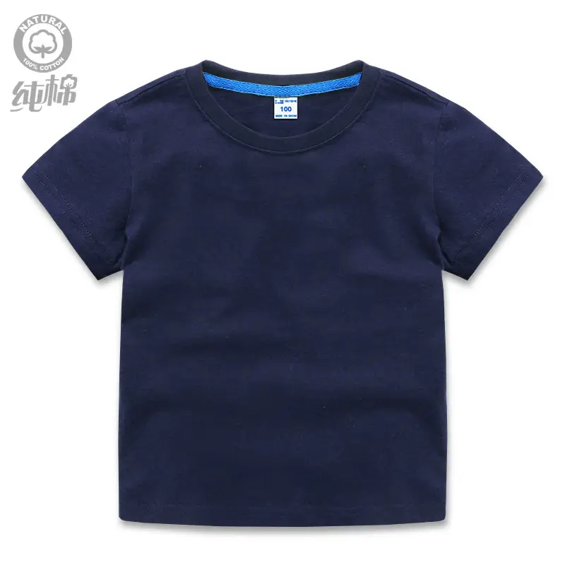 Men Cotton Blue T-Shirt Short Sleeve Summer Wear