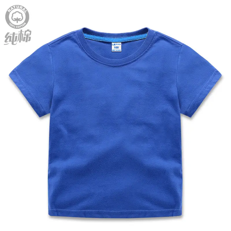 Men Cotton Blue T-Shirt Short Sleeve Summer Wear