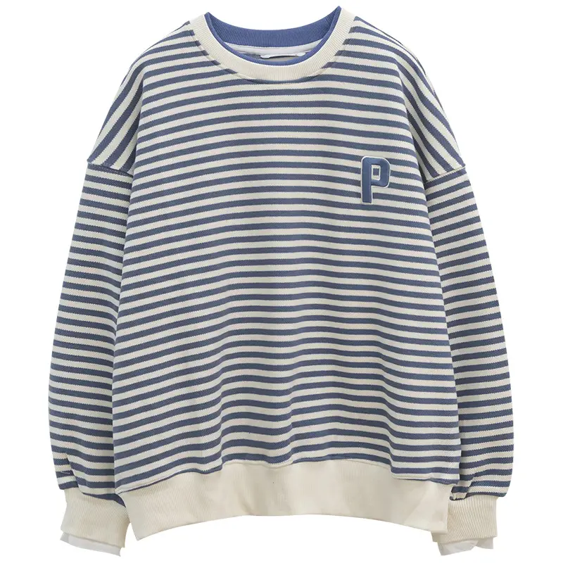 Women Striped Sweatshirt Spring Autumn Loose Fit - Image 7