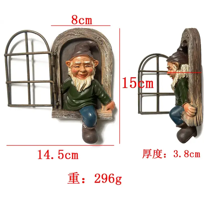 Resin Dwarf Garden Ornament with White Beard — feature 10