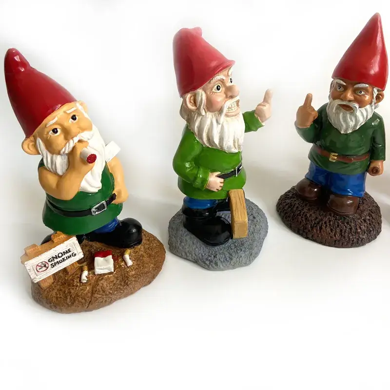 Resin Dwarf Garden Ornament with White Beard — feature 16