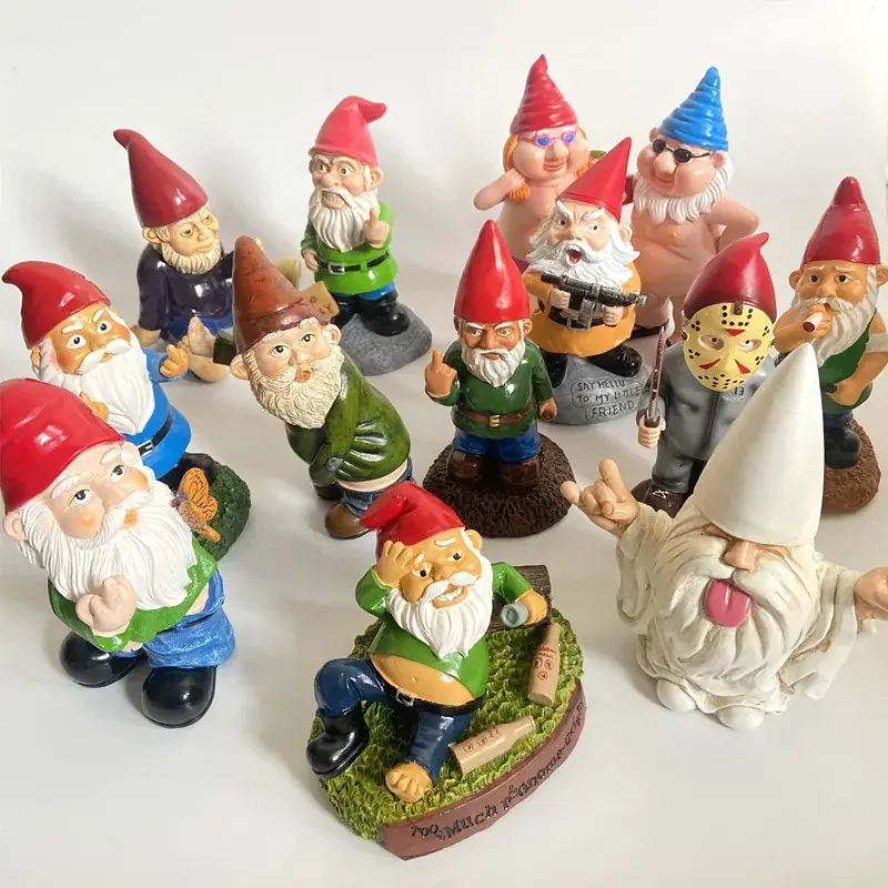 Resin Dwarf Garden Ornament with White Beard — feature 17