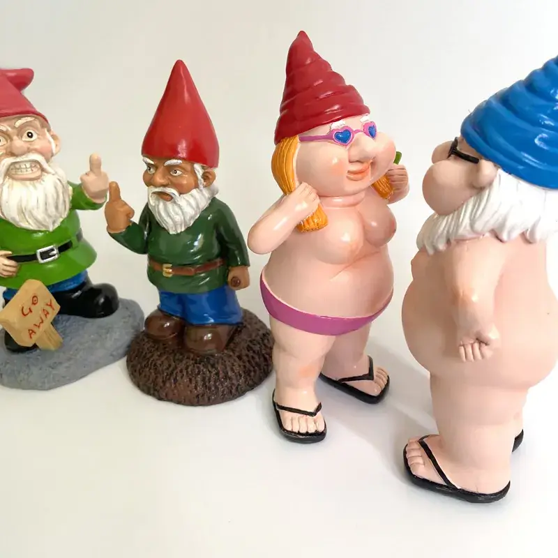 Resin Dwarf Garden Ornament with White Beard — feature 18