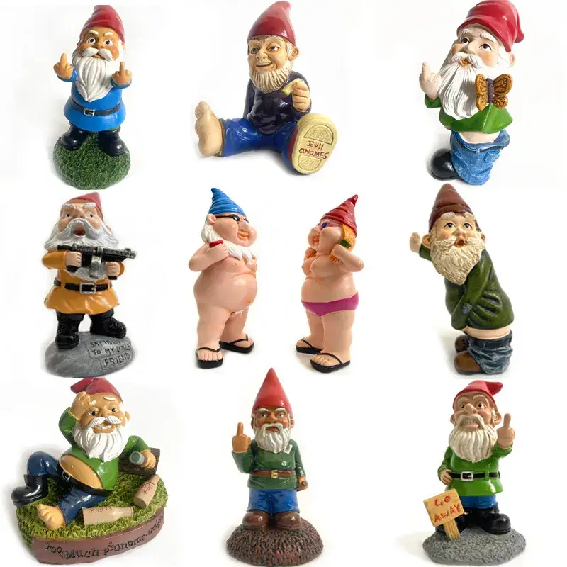 Resin Dwarf Garden Ornament with White Beard — feature 19