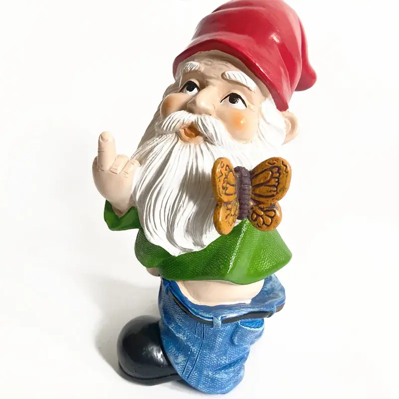 Resin Dwarf Garden Ornament with White Beard — feature 21