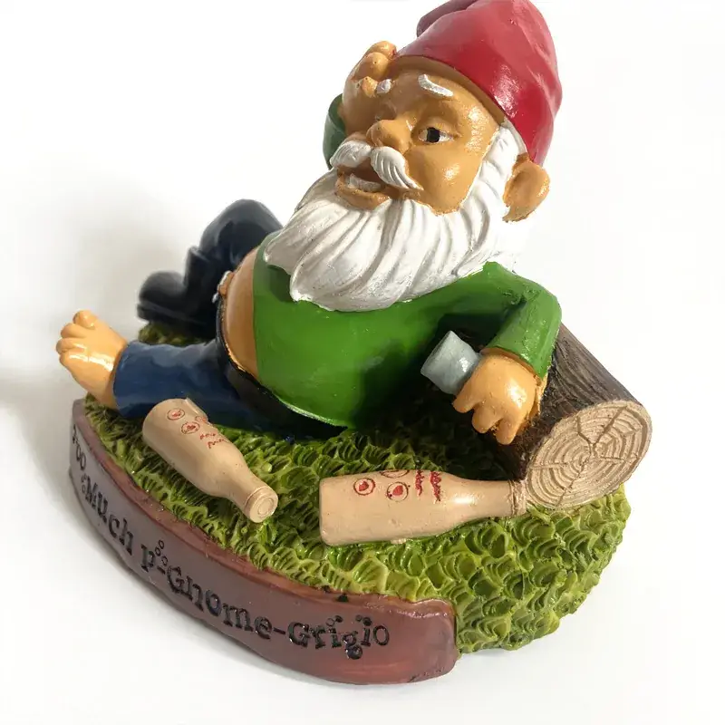 Resin Dwarf Garden Ornament with White Beard — feature 22