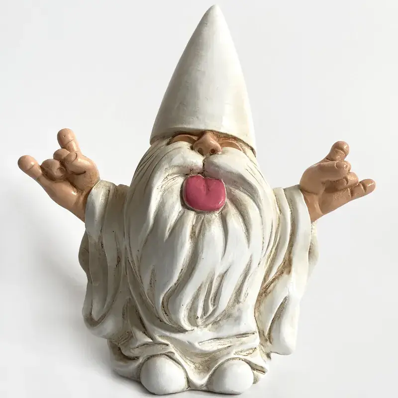 Resin Dwarf Garden Ornament with White Beard - Image 13