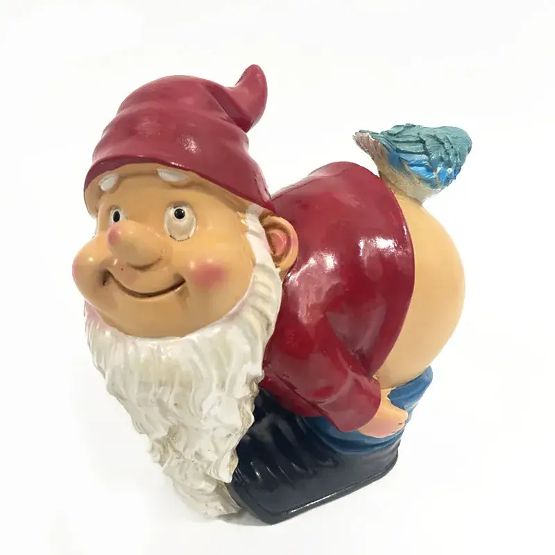 Resin Dwarf Garden Ornament with White Beard - Image 16