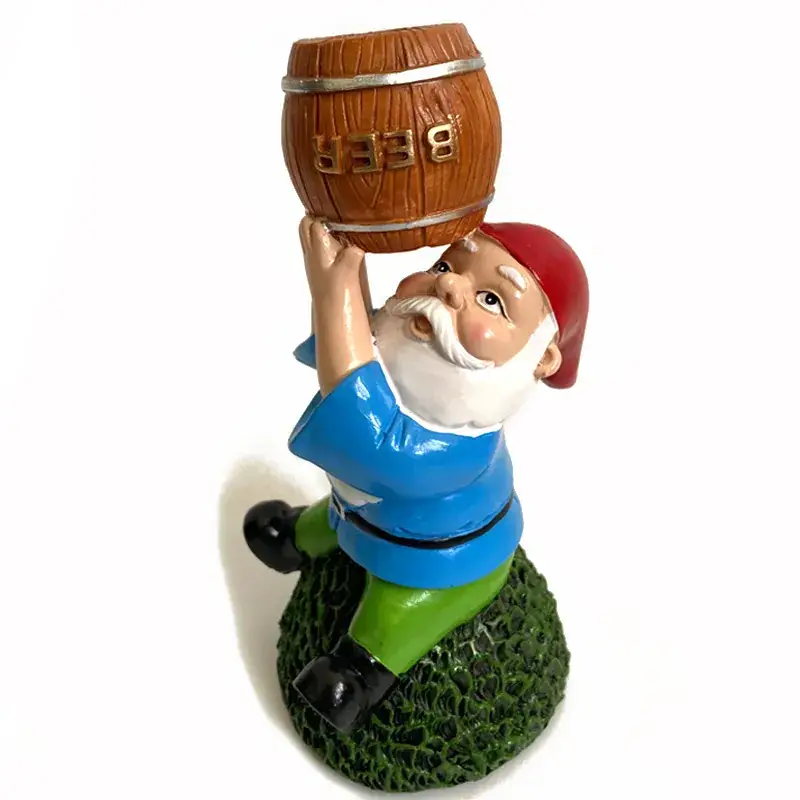 Resin Dwarf Garden Ornament with White Beard - Image 17