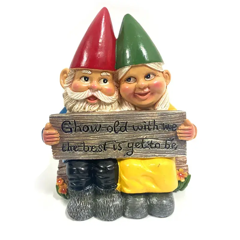 Resin Dwarf Garden Ornament with White Beard - Image 19