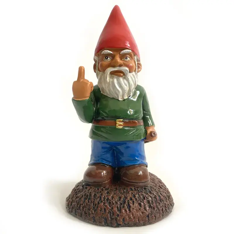 Resin Dwarf Garden Ornament with White Beard - Image 2