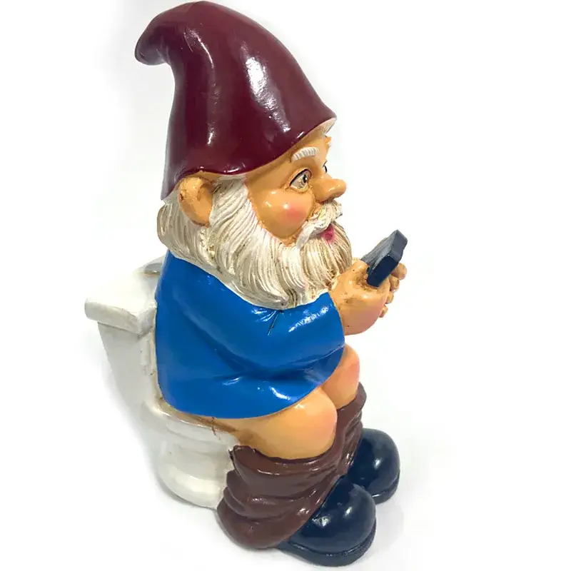 Resin Dwarf Garden Ornament with White Beard - Image 21