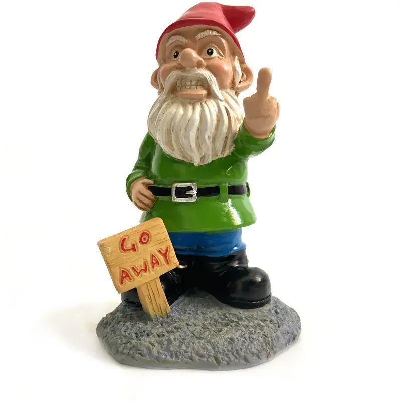 Resin Dwarf Garden Ornament with White Beard - Image 4