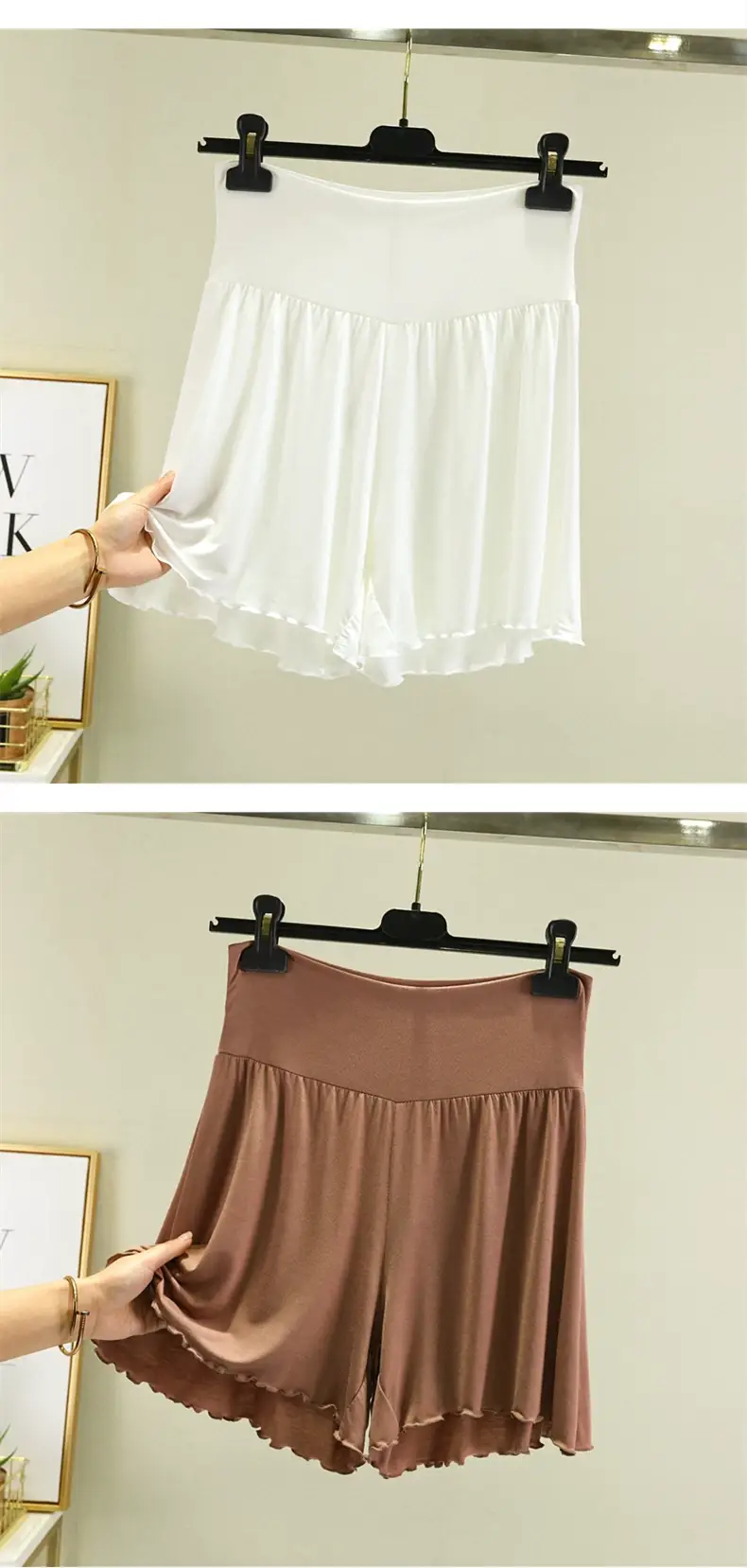 White High Waist Belly Tucking Shorts Modal Summer Wear — feature 13