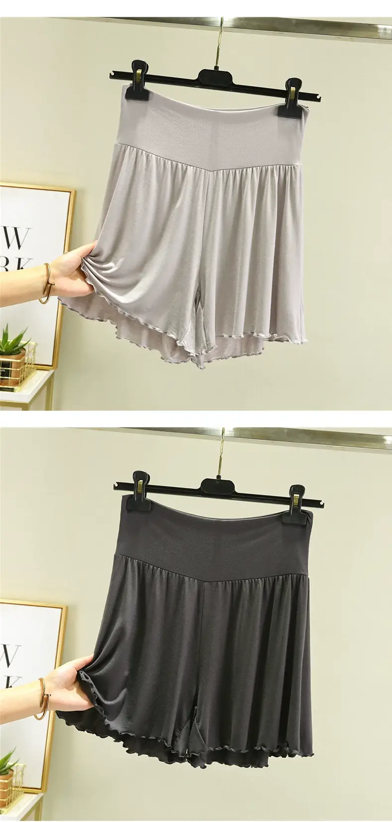 White High Waist Belly Tucking Shorts Modal Summer Wear — feature 14