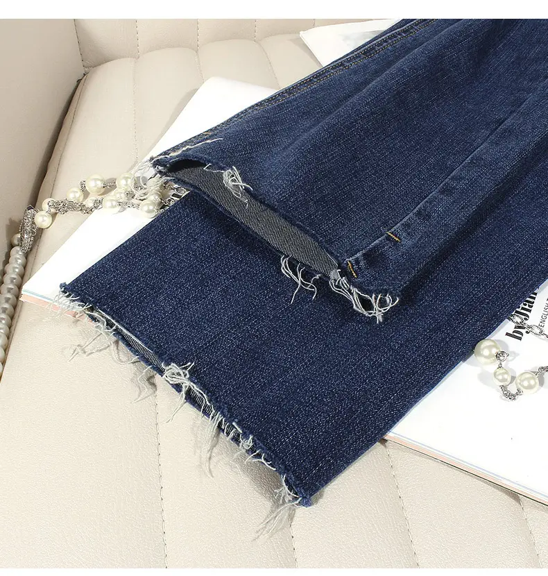 Dark Blue Thin Jeans Women 135 Short Sleeve — feature 9