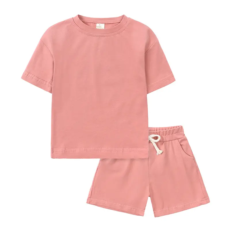 Pink 2-Piece Kids Shorts Set for Small Medium - Image 18
