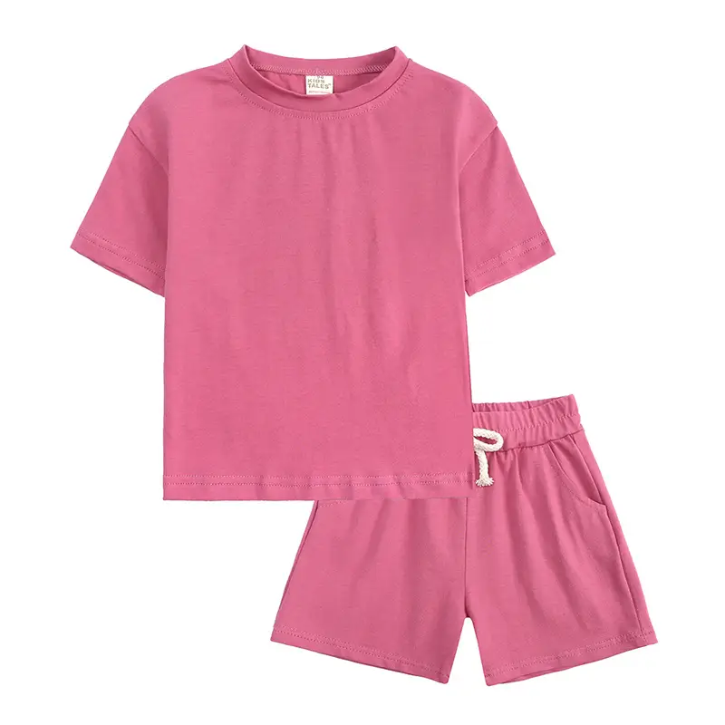 Pink 2-Piece Kids Shorts Set for Small Medium - Image 8