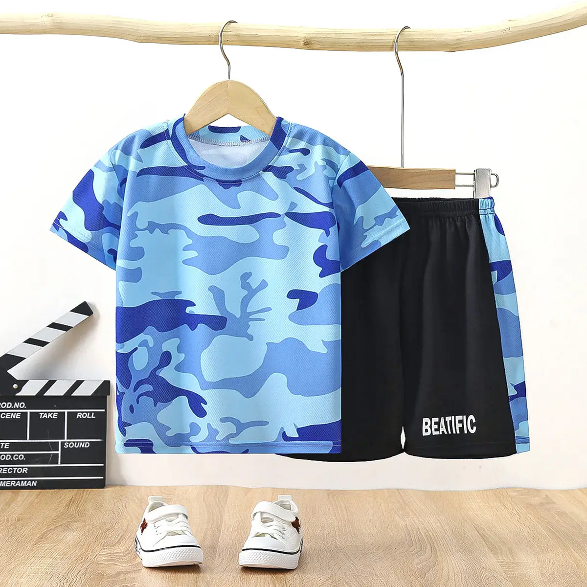 2025 Summer Boys & Girls Camo T-Shirt Suit Set