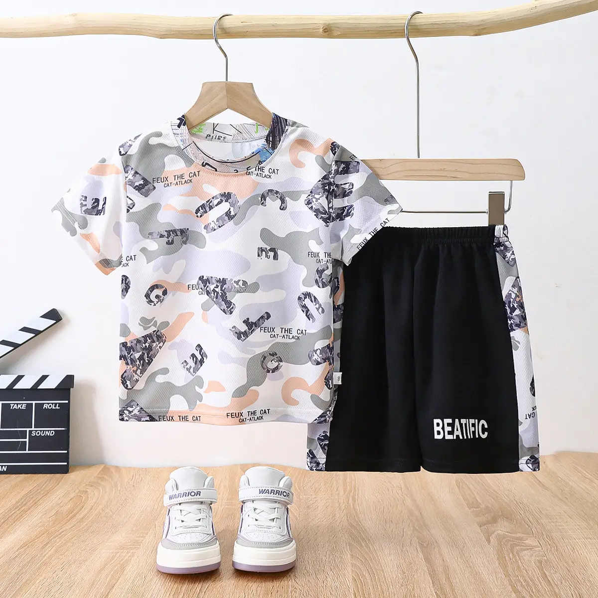 2025 Summer Boys & Girls Camo T-Shirt Suit Set