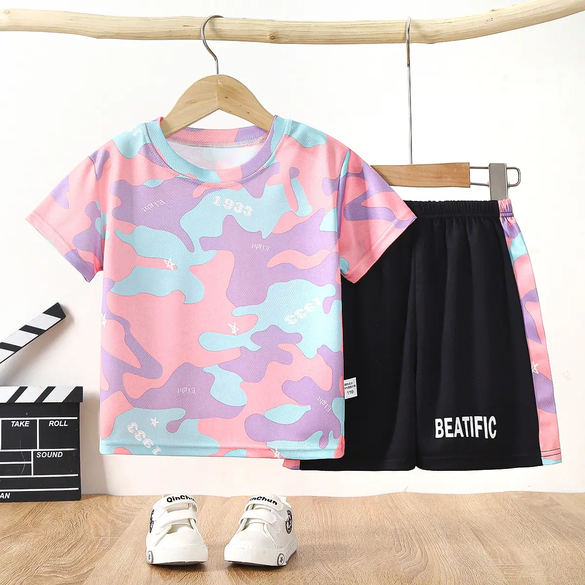 2025 Summer Boys & Girls Camo T-Shirt Suit Set