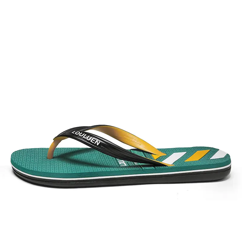 Men's Green Black Casual Flip Flops Non-Slip Outdoor Sandals