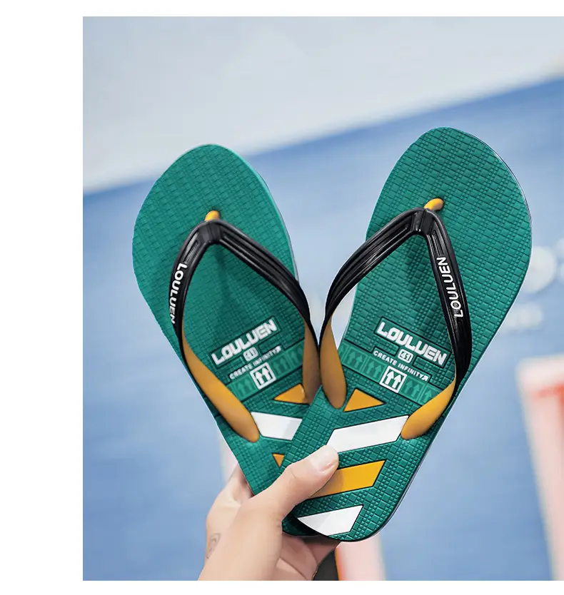 Men's Green Black Casual Flip Flops Non-Slip Outdoor Sandals — feature 14