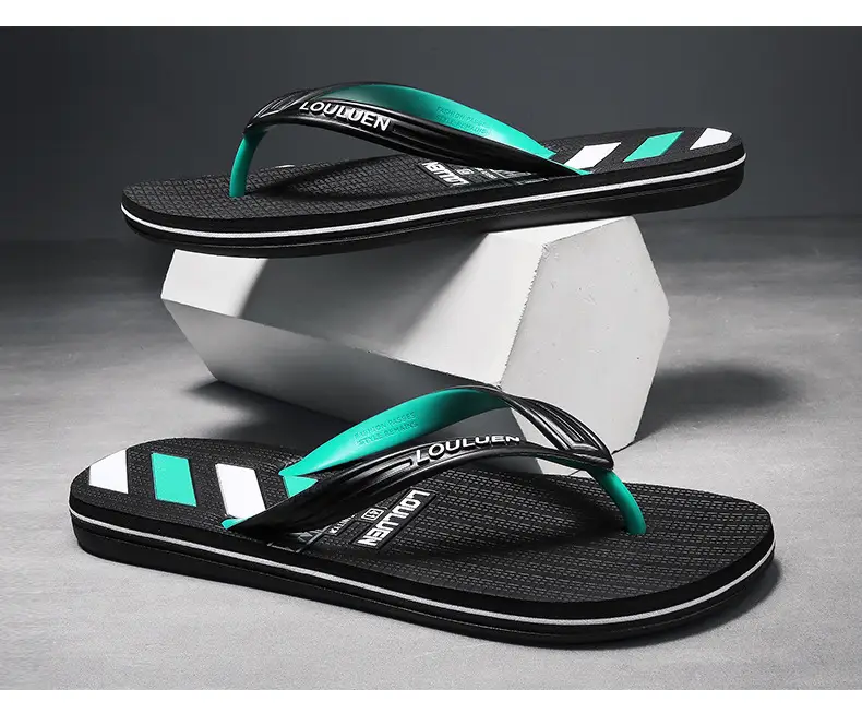 Men's Green Black Casual Flip Flops Non-Slip Outdoor Sandals — feature 19