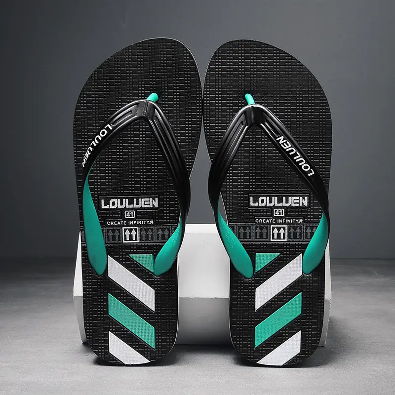 Men's Green Black Casual Flip Flops Non-Slip Outdoor Sandals — feature 22