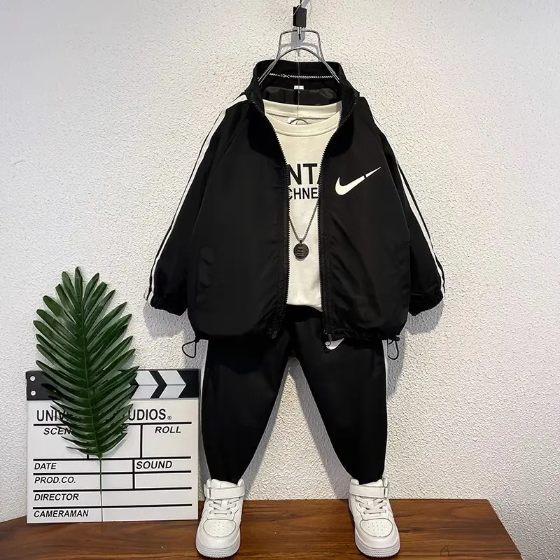 Boys Black Nike Sweatpants Set 2025 Street Fashion - Image 2