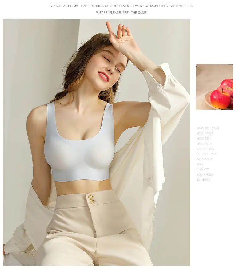 Seamless Vest Push up Small Breasts Big Breasts Appear Smaller Thin Beautiful Back Sports Bra Large Size Intimates Women's Bra Autumn and Winter — feature 18