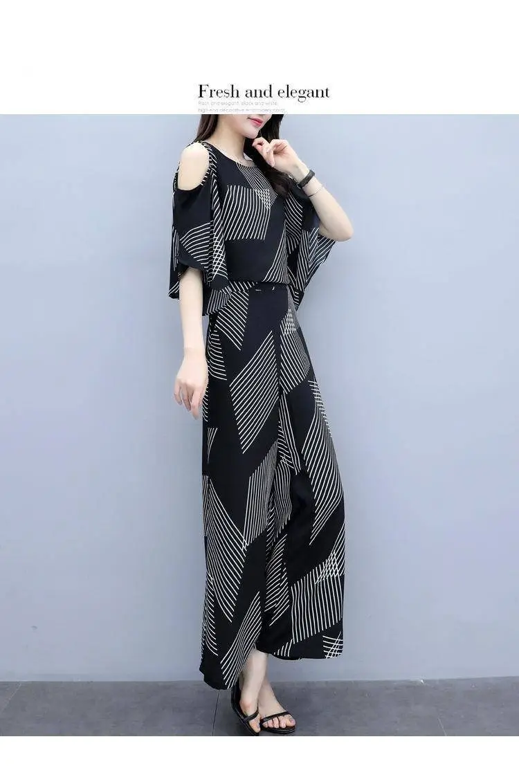 2023 Korean Style Women's Black Geometric Two-Piece Suit — feature 15