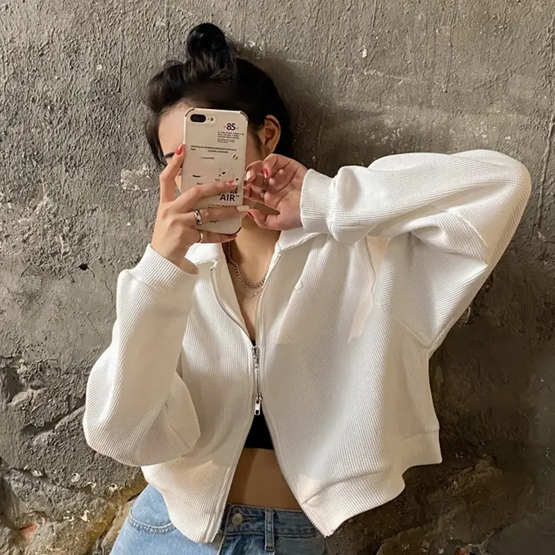 Women K-Style Long Sleeve Jacket White 2022 — feature 14