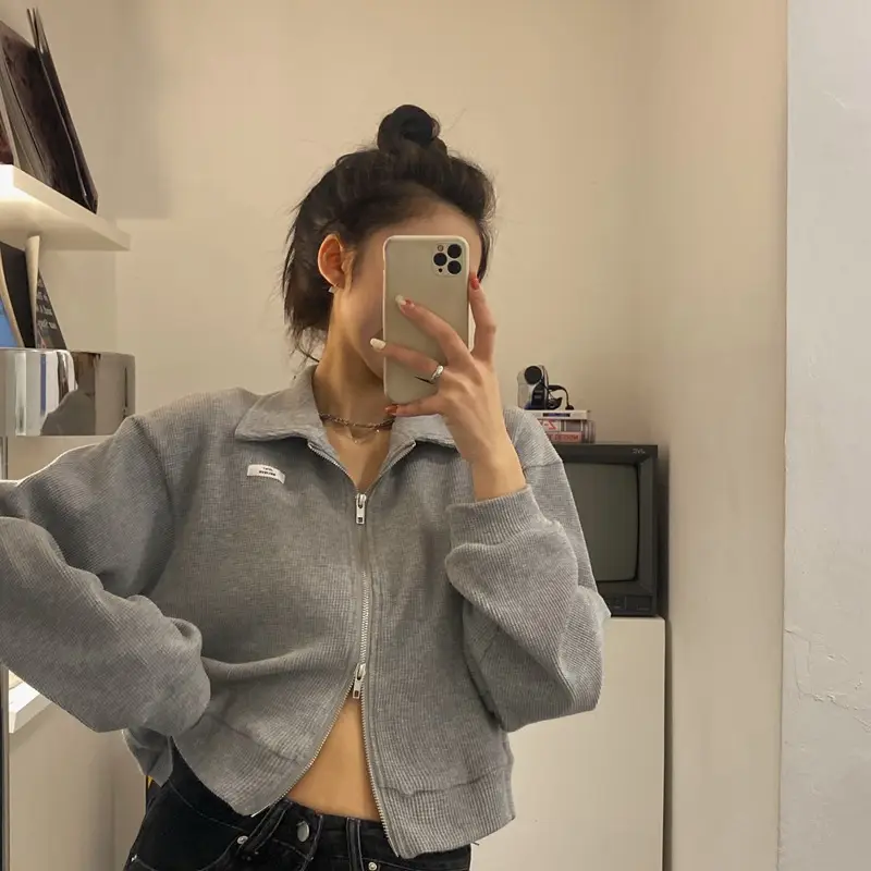Women K-Style Long Sleeve Jacket White 2022 — feature 15
