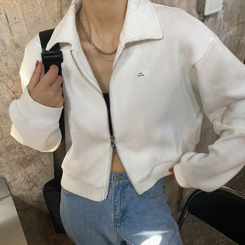 Women K-Style Long Sleeve Jacket White 2022 — feature 19