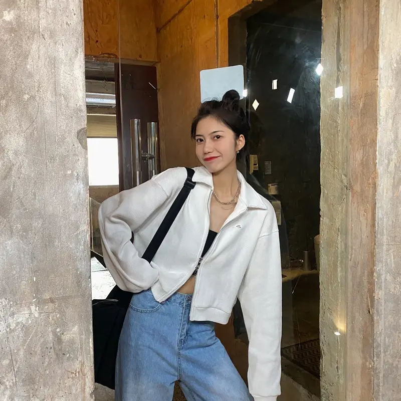 Women K-Style Long Sleeve Jacket White 2022 — feature 2