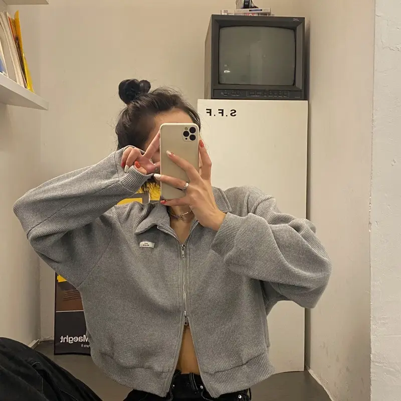 Women K-Style Long Sleeve Jacket White 2022 — feature 4