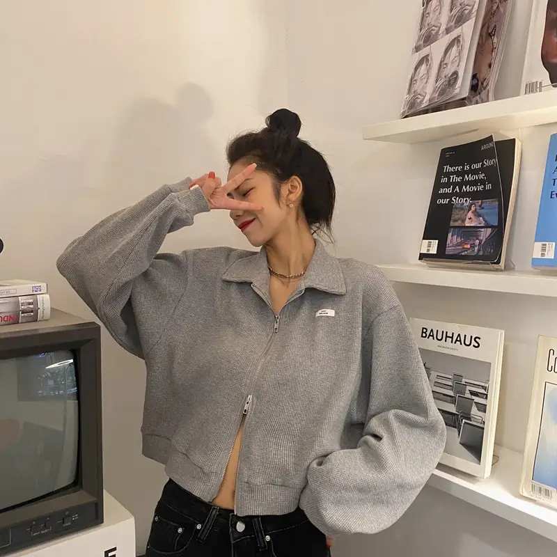 Women K-Style Long Sleeve Jacket White 2022 — feature 9