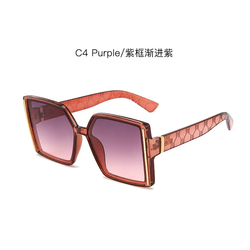 2022 Green Square Metal Sunglasses for Women