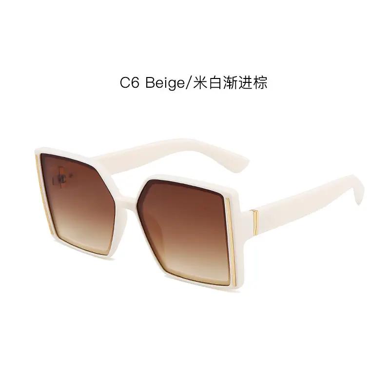 2022 Green Square Metal Sunglasses for Women