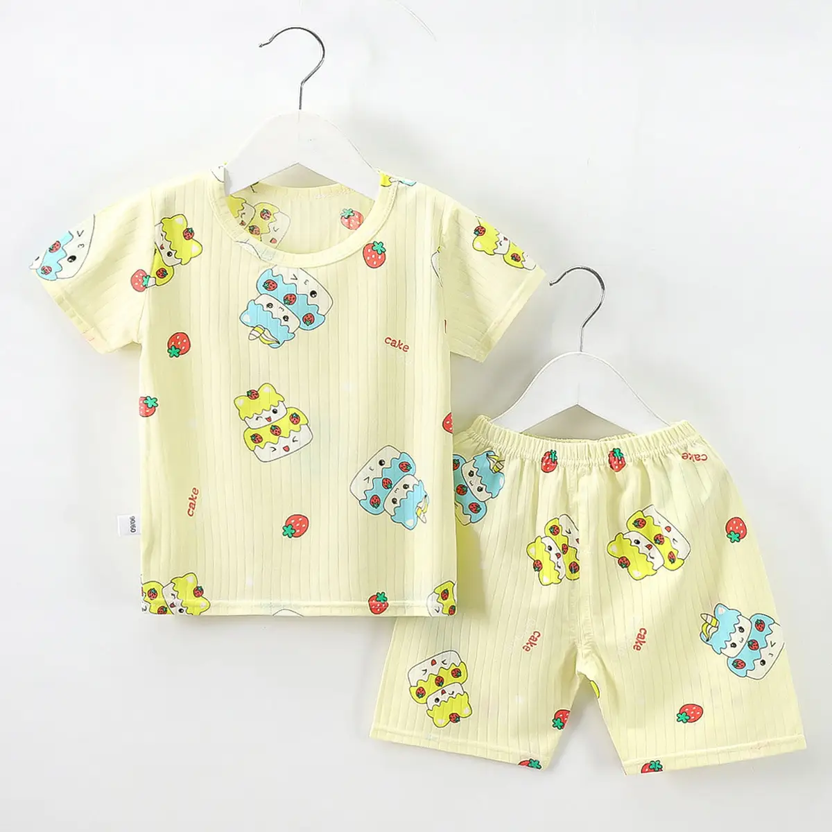 2023 Kids Pink Cartoon Shorts Suit Baby Summer - Image 2