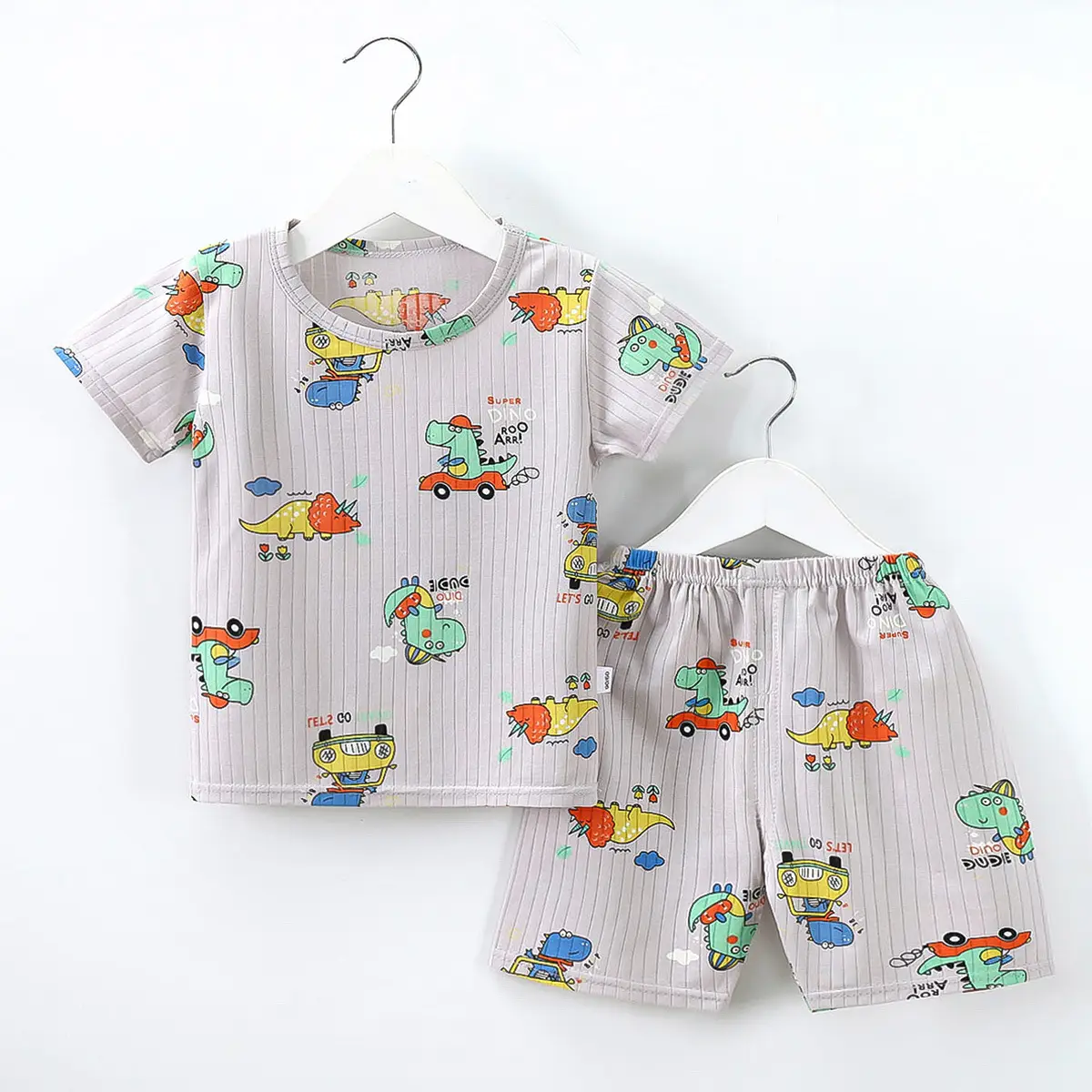 2023 Kids Pink Cartoon Shorts Suit Baby Summer - Image 3