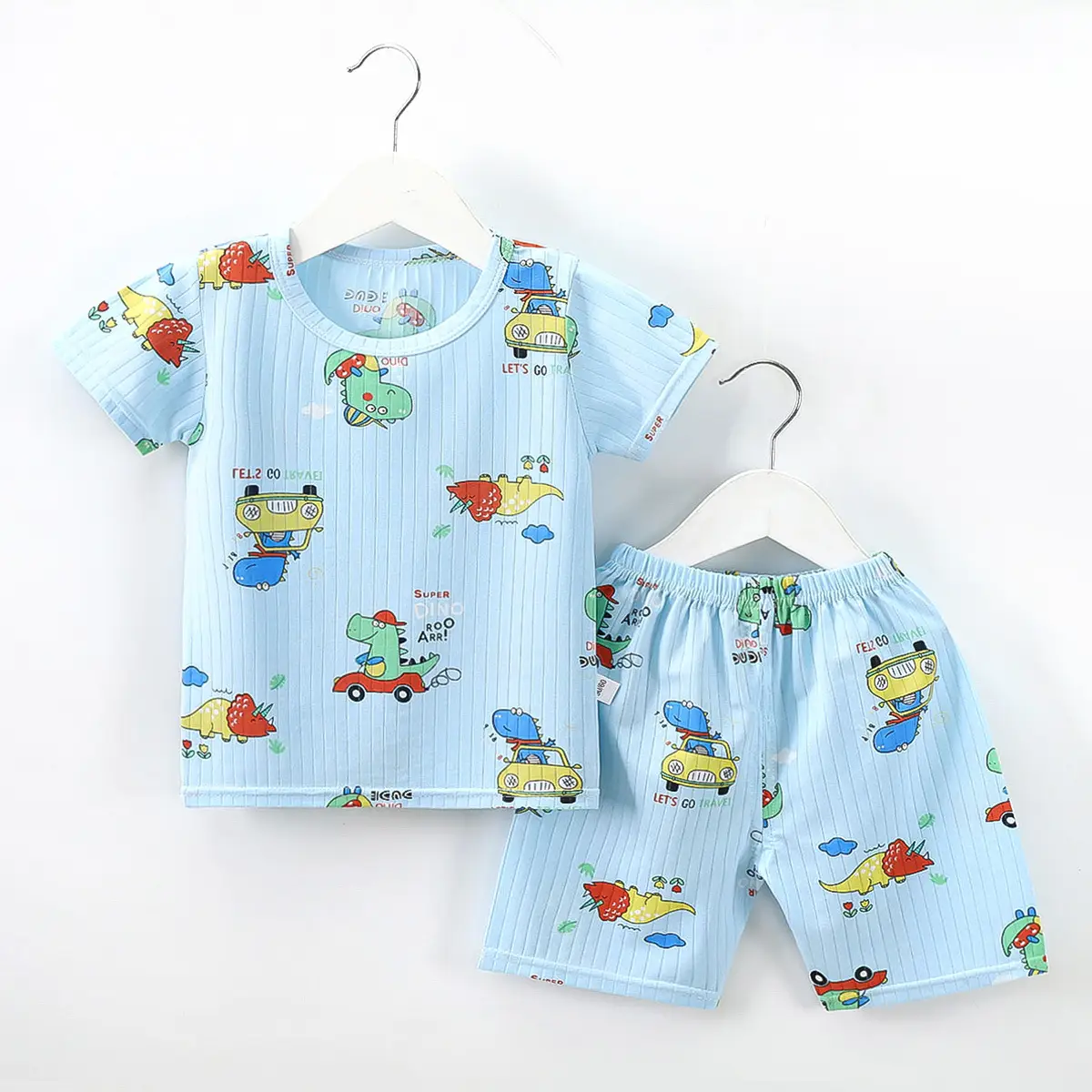 2023 Kids Pink Cartoon Shorts Suit Baby Summer - Image 4