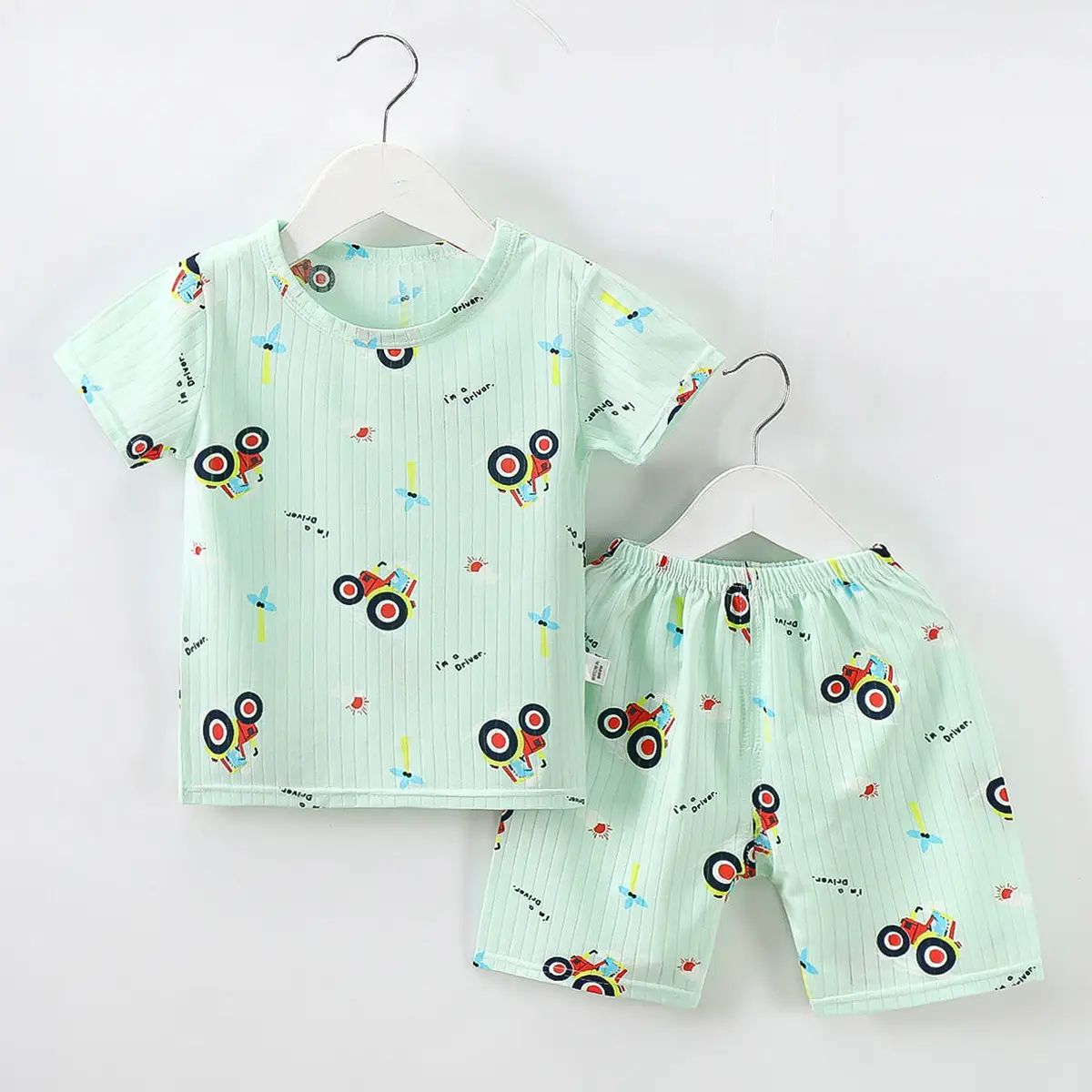 2023 Kids Pink Cartoon Shorts Suit Baby Summer - Image 7